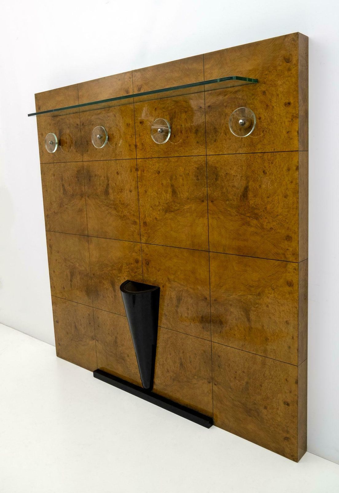 Attributed Pier Luigi Colli Art Dèco Italian Walnut And Cristal Coat Rack, 1930s photo Furniture