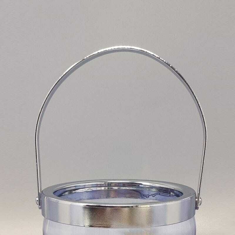 1970s Gorgeous Crystal Ice Bucket With 4 Glasses By Ivat. Made In Italy photo buy
