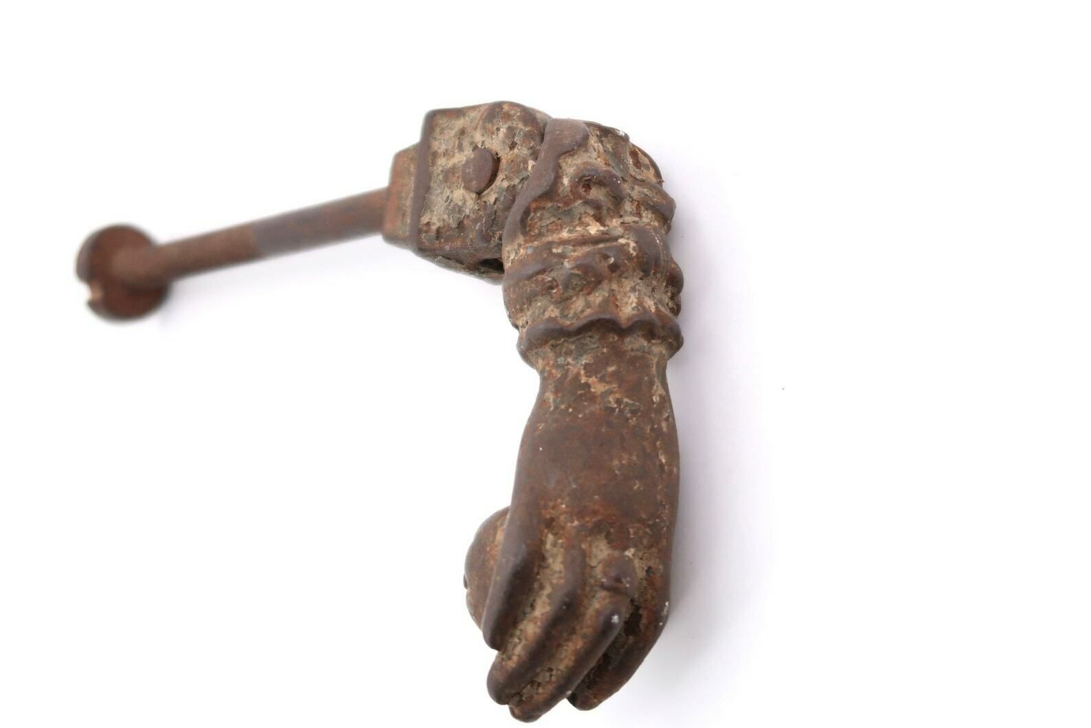 Metal Door Knocker Hand, 1930s / Door Knob, Handle, Lucky Charm, Boho Chic, Folk, Sculpture
