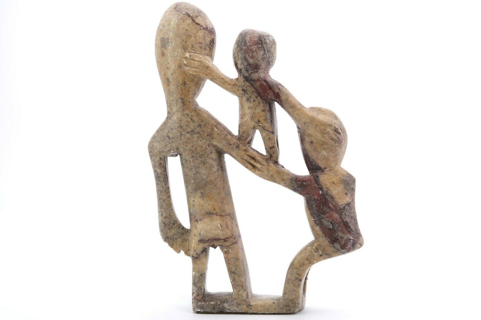 Moroccan Carved Stone Statue: Family, 1970s / Boho Chic, Folk, Morocco, Sculpture, Art photo 288.0