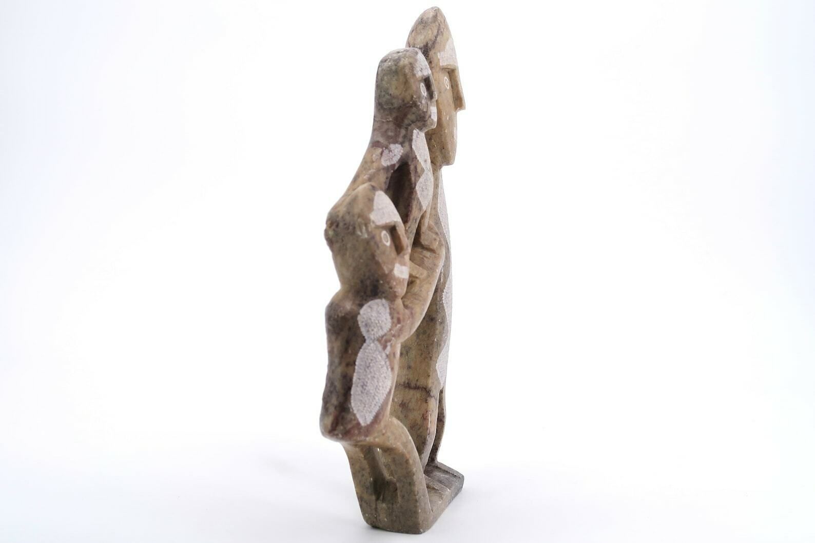 photo furniture Moroccan Carved Stone Statue: Family, 1970s / Boho Chic, Folk, Morocco, Sculpture, Art