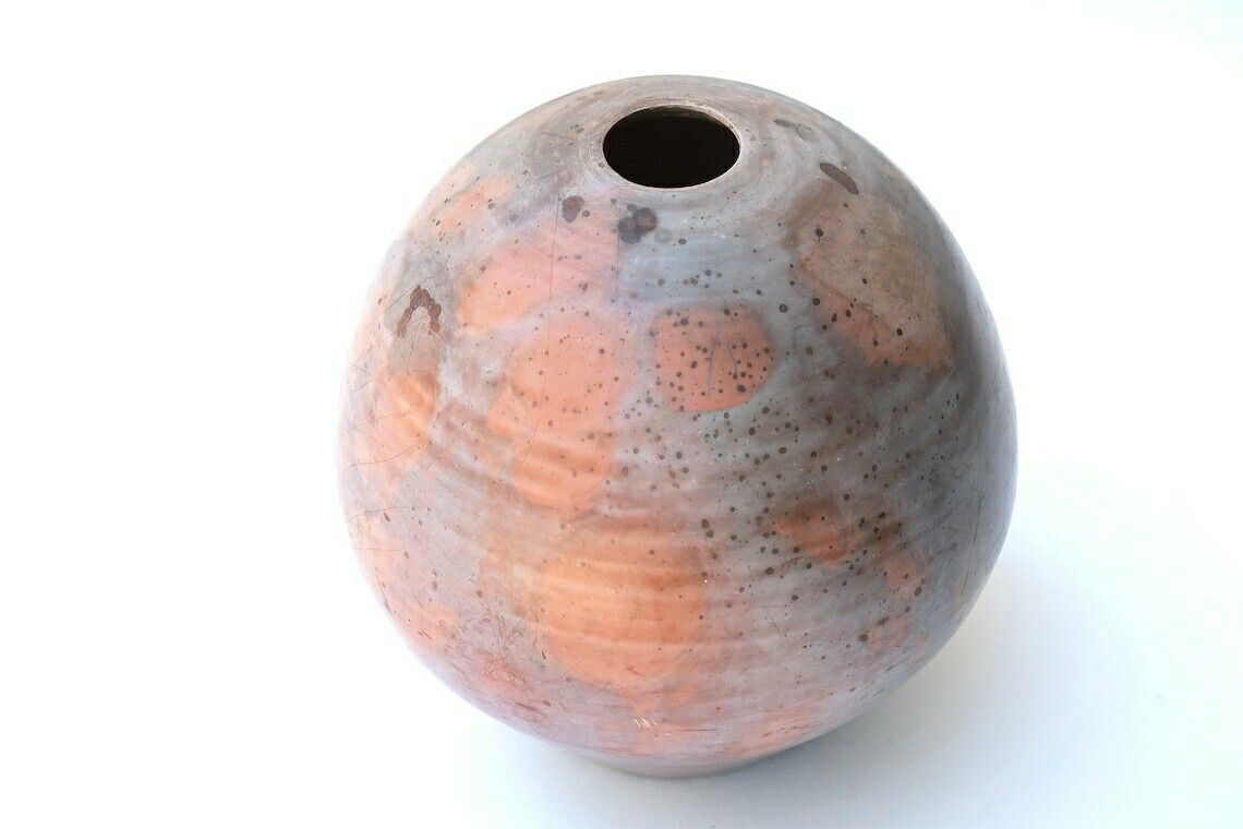 Franse Keramische Vaas Van Loul Combres, Jaren 1980 / Boho Chic, Bohemian, Rustic, Country, Ball, Minimalist
