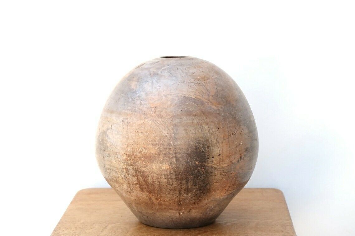 Franse Keramische Vaas Van Loul Combres, Jaren 1980 / Boho Chic, Bohemian, Rustic, Country, Ball, Minimalist photo Woonaccessoires