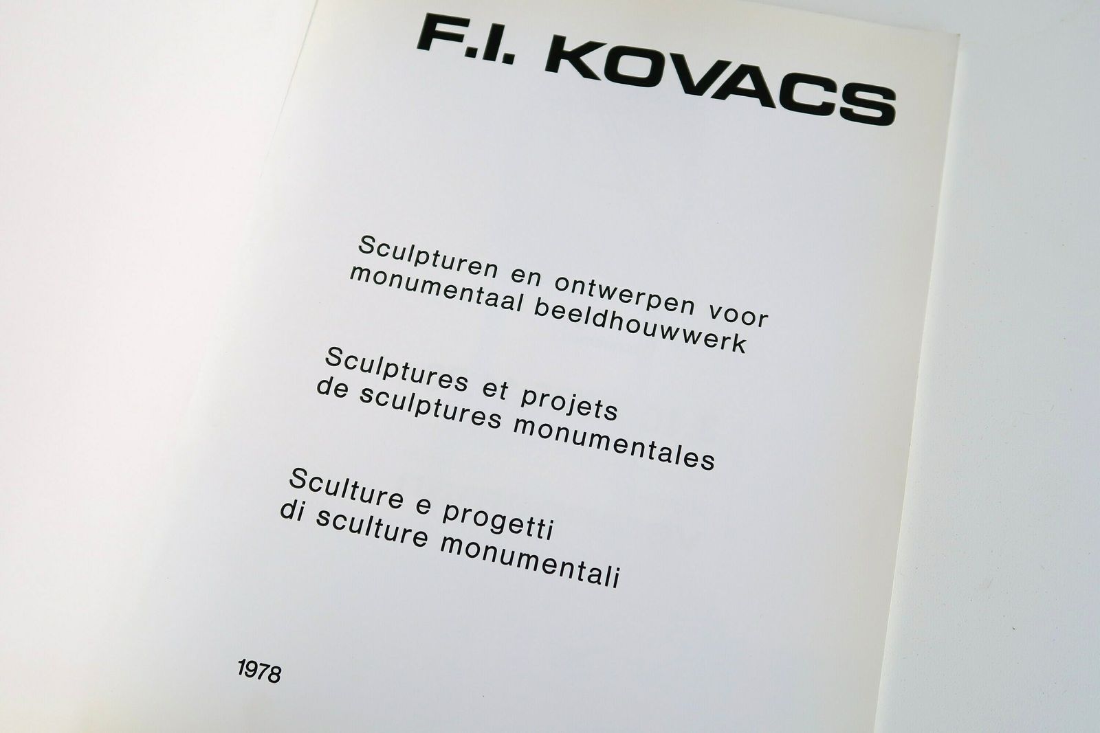 Boek : Francois Irme Kovacs, 1976 / Sculptuur, Architectuur, Kunst, Modern photo for sale