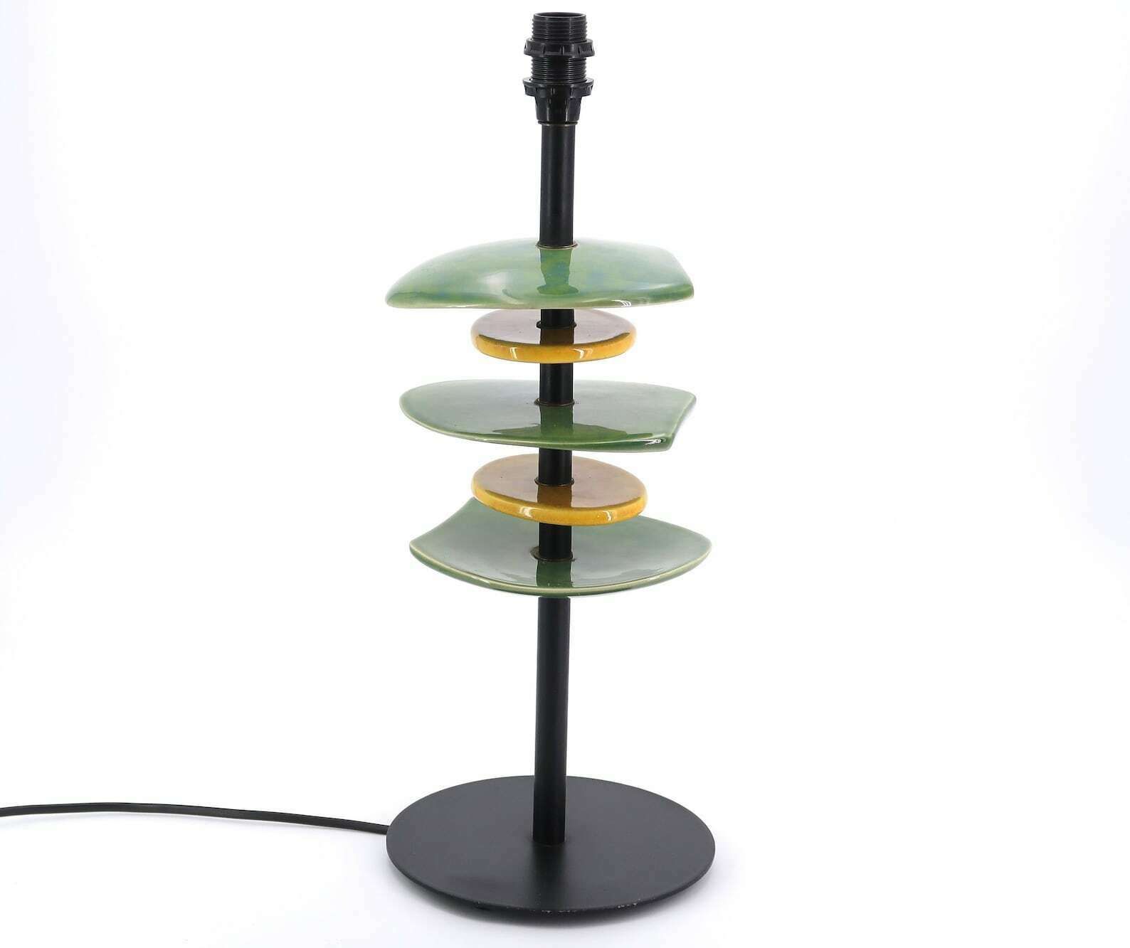 Lampe de table française en céramique aux formes libres, années 1990, de style Georges Jouve, totem, abstrait, végétal, organique, sculptural