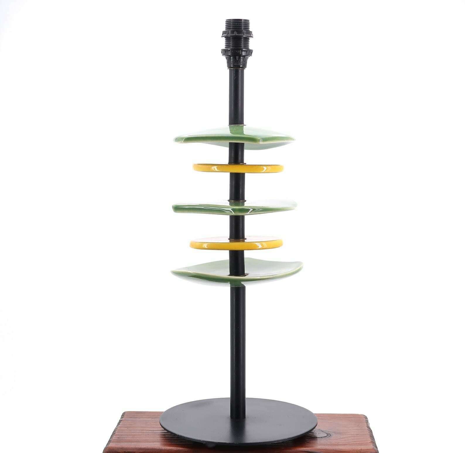French Free Forms Ceramic Table Lamp, 1990s / Georges Jouve Style, Totem, Abstract, Vegetal, Organic, Sculptural photo Lighting