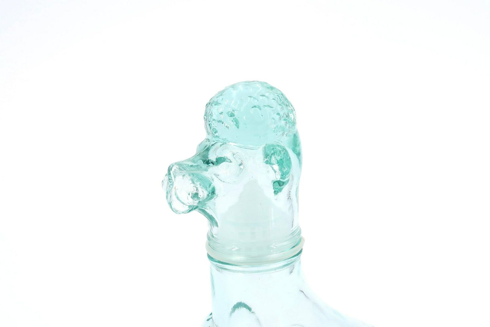 Italian Glass Bottle : Poodle Dog, 1970s / Empoli, Made In Italy, Animal, Kitsch Bathroom, Sculpture photo for sale