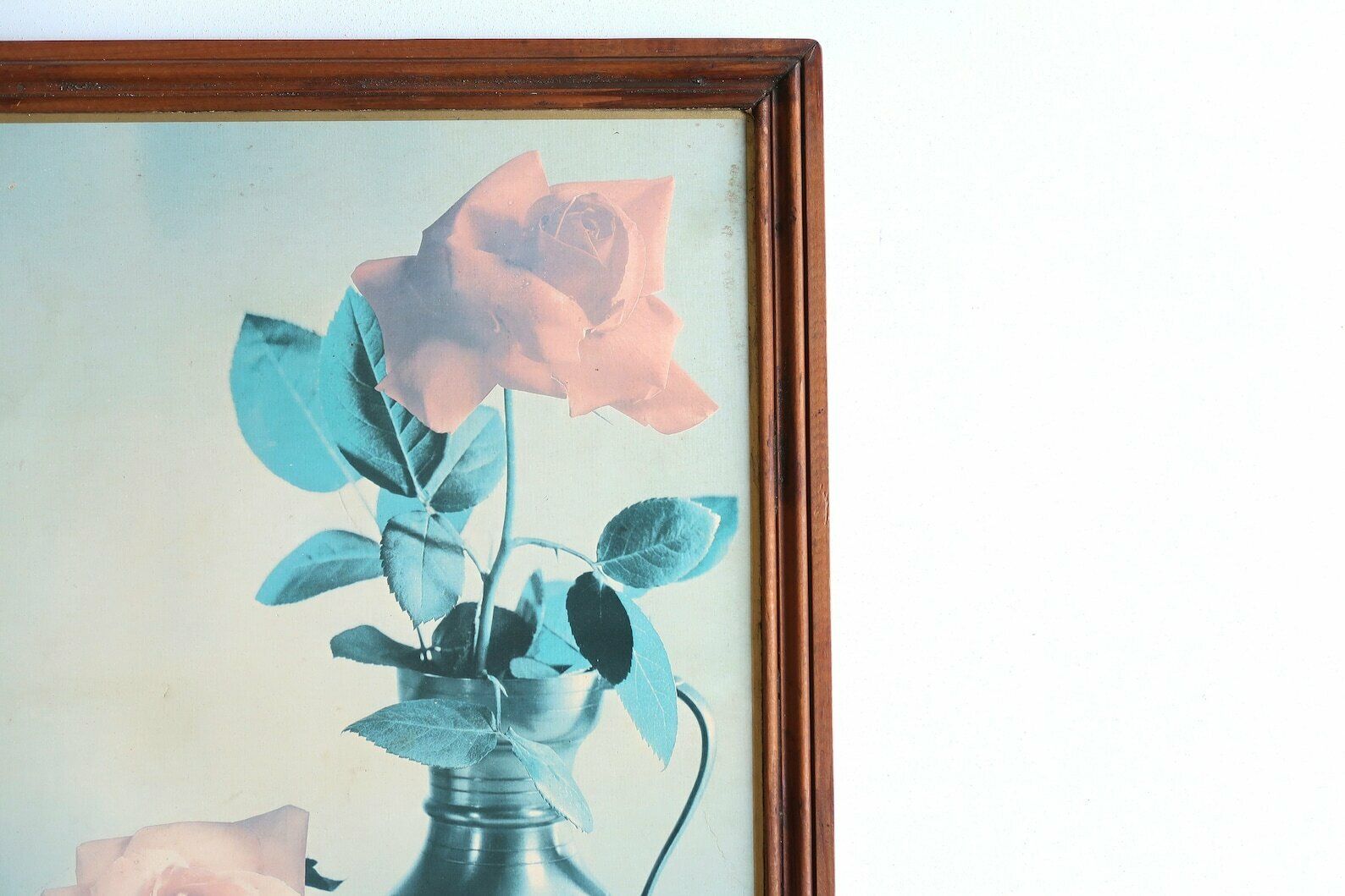 French Vintage Photography Print, Still Life With Roses, 1960s / Bouquet Flower Boho Chic Bohemian Folk Country Cottage Nature Wall photo for sale