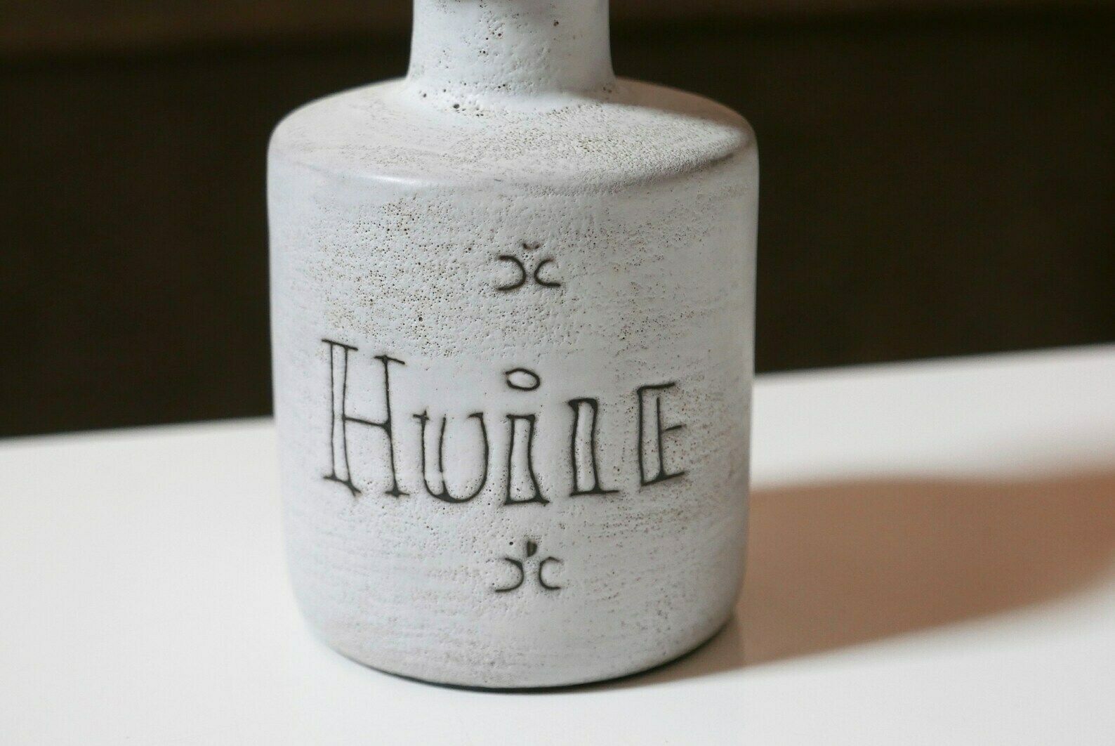 Keramieken Olie  En Azijnfles Van Henri Cimal, Vallauris, Jaren 1960 / Vintage, Frankrijk, Keuken, Grijs photo Woonaccessoires
