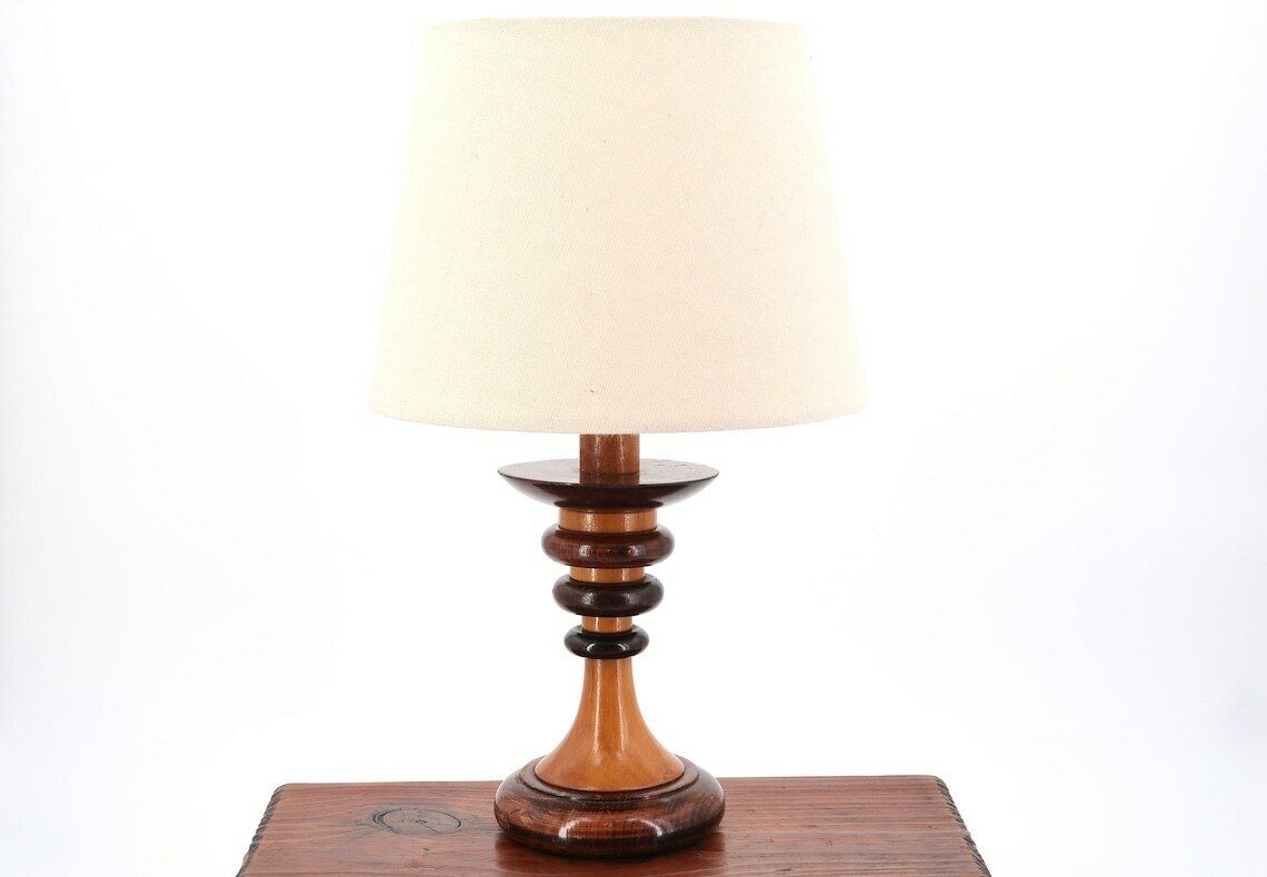 French Wood Table Lamp " Totem ", 1970s / Sculpture, Totem, Art, Column, Brancusi
