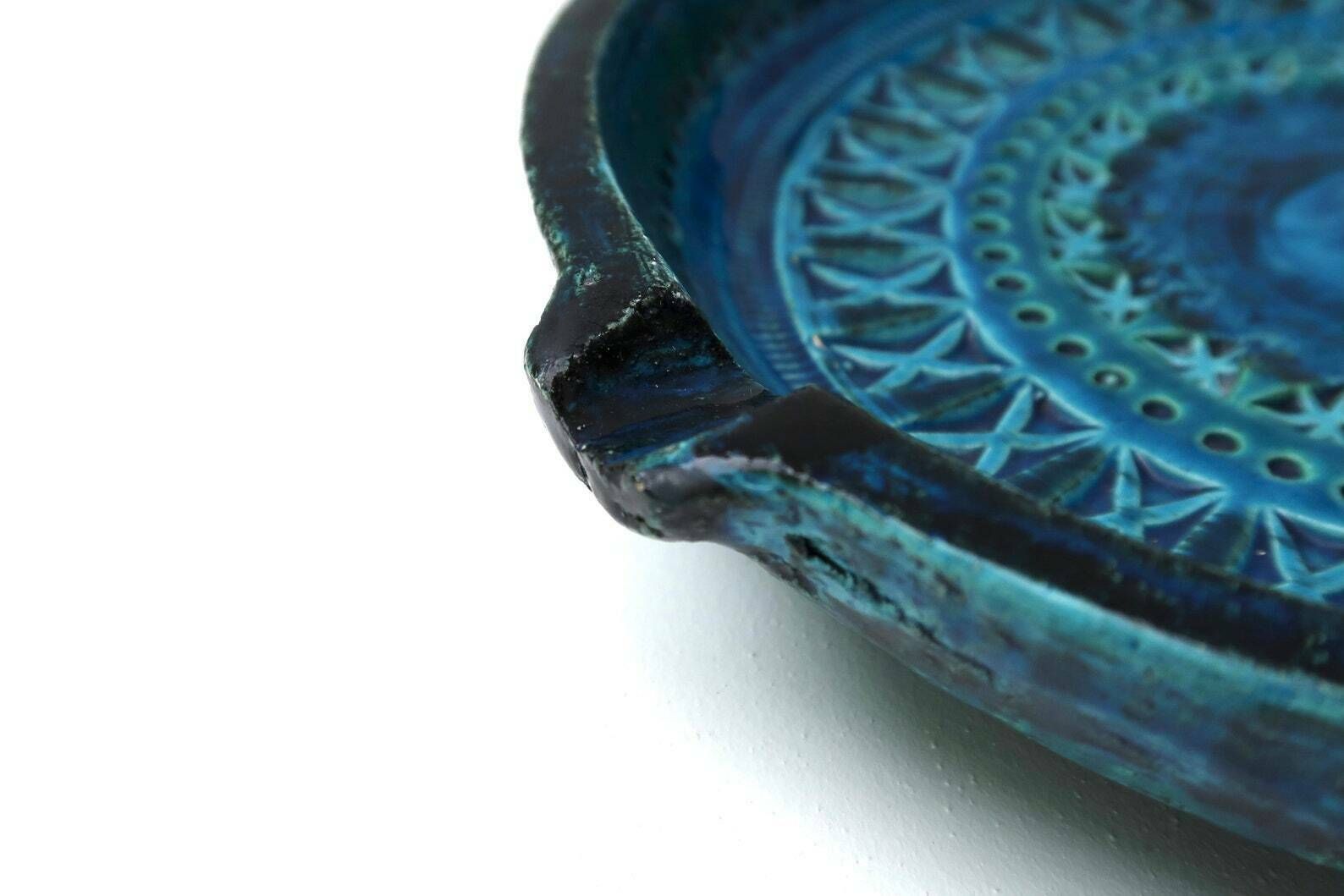 Grote Bitossi Keramische Schaal Of Asbak Van Aldo Londi, Rimini Blue, Jaren 1960 / Made In Italy, Vintage, Schaal, Ringschaal photo Woonaccessoires