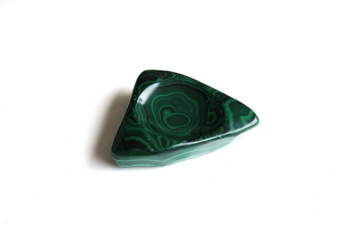 Malachiet Schaal, Ringenschaaltje, Groene Steen, Jaren 1970 / Vintage, Boho Chic, Mineraal, Folk, Bohemian, Sieradenschaaltje Voor De Badkamer