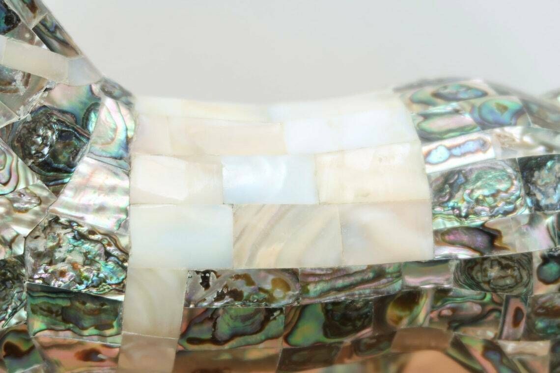 Large Mexican Mother Of Peal Horse Sculpture, 1970s / Inlay, Mosaic, Animal, Art, Mexico, Boho Chic Bohemian Folk photo Art