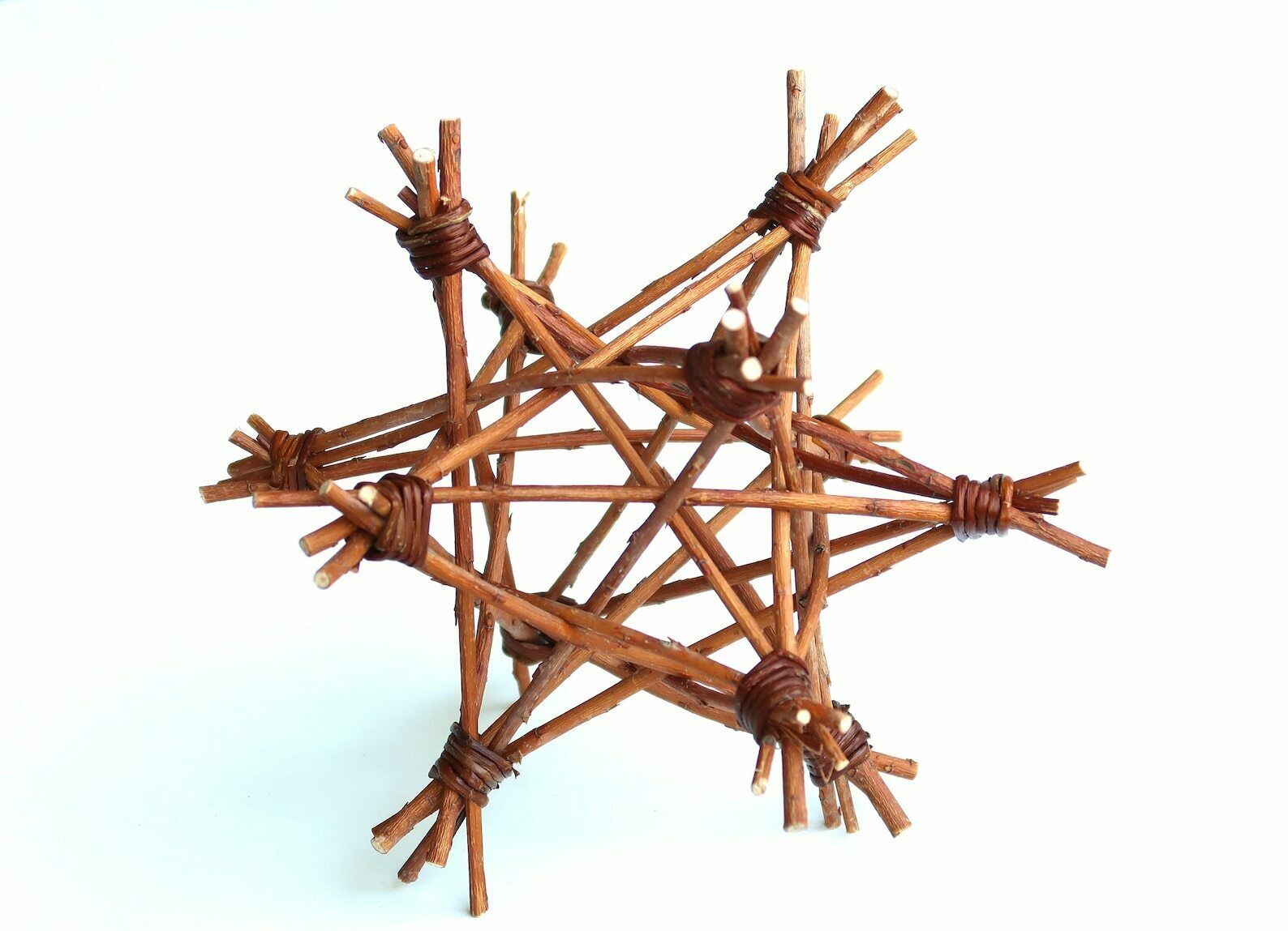 Desk Or Hanging Wooden Handcraft Star, 1970s / Form, Cabinet Of Curiosities, Geometrical Shapes, Country, Boho Chic, Folk