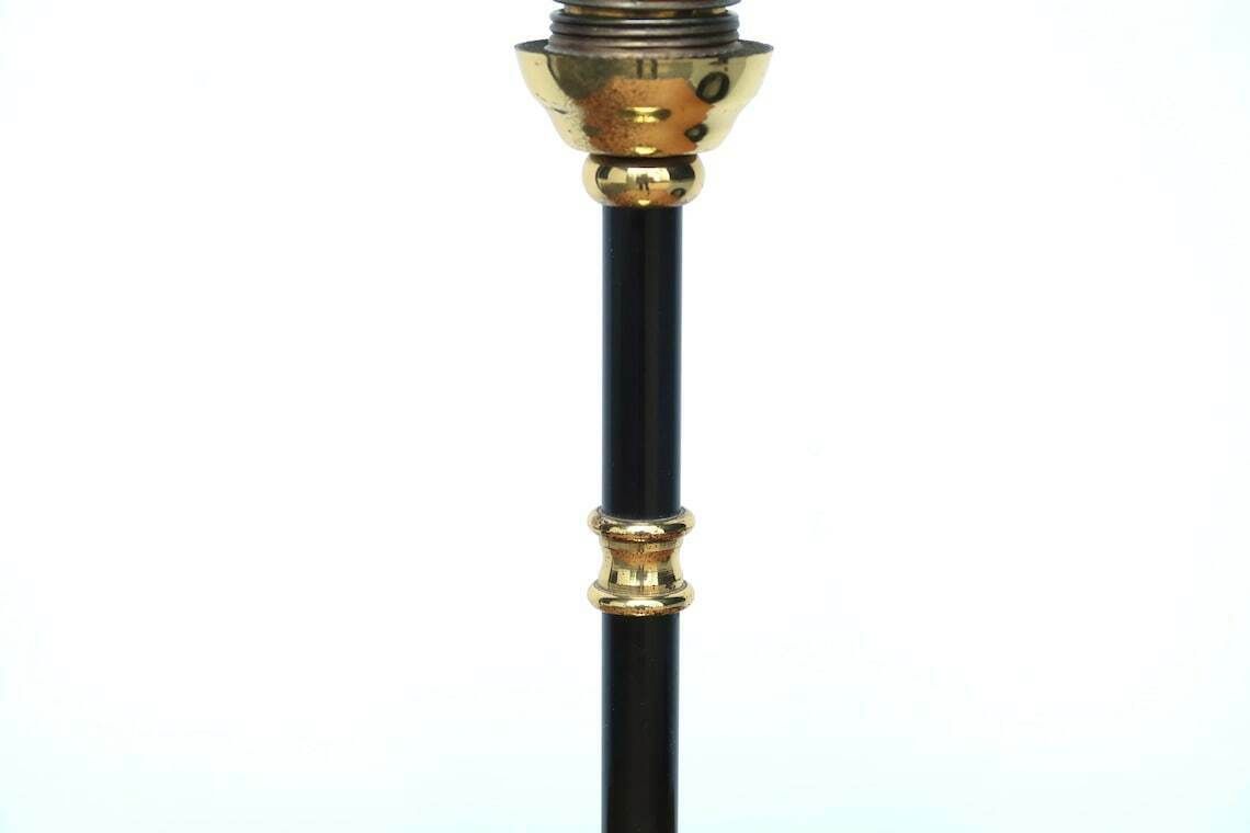 French Mid Century Modern Small Desk Lamp, 1950s / Black, Brass, Vintage, Modernism, Arlus photo 278.0