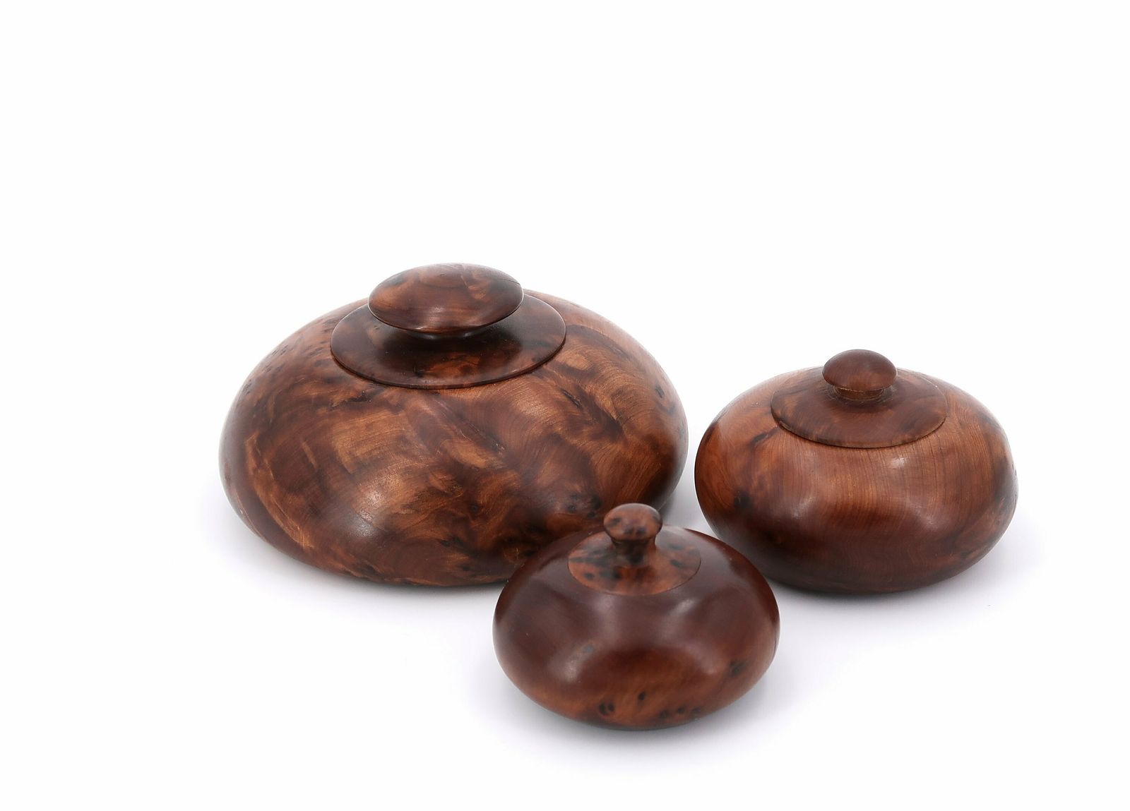 Set Of 3 Elm Tree Wood Boxes 1970s Cabinet Of Curiosities Desk Case Wooden Sculpture Boho Chic photo furniture