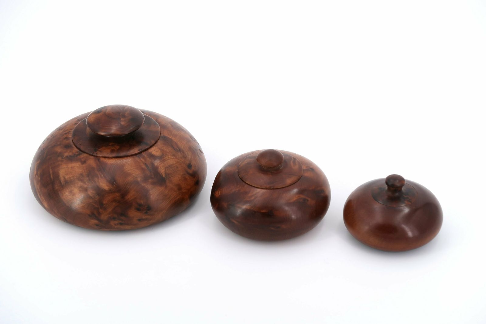 Set Of 3 Elm Tree Wood Boxes 1970s Cabinet Of Curiosities Desk Case Wooden Sculpture Boho Chic photo vinterior