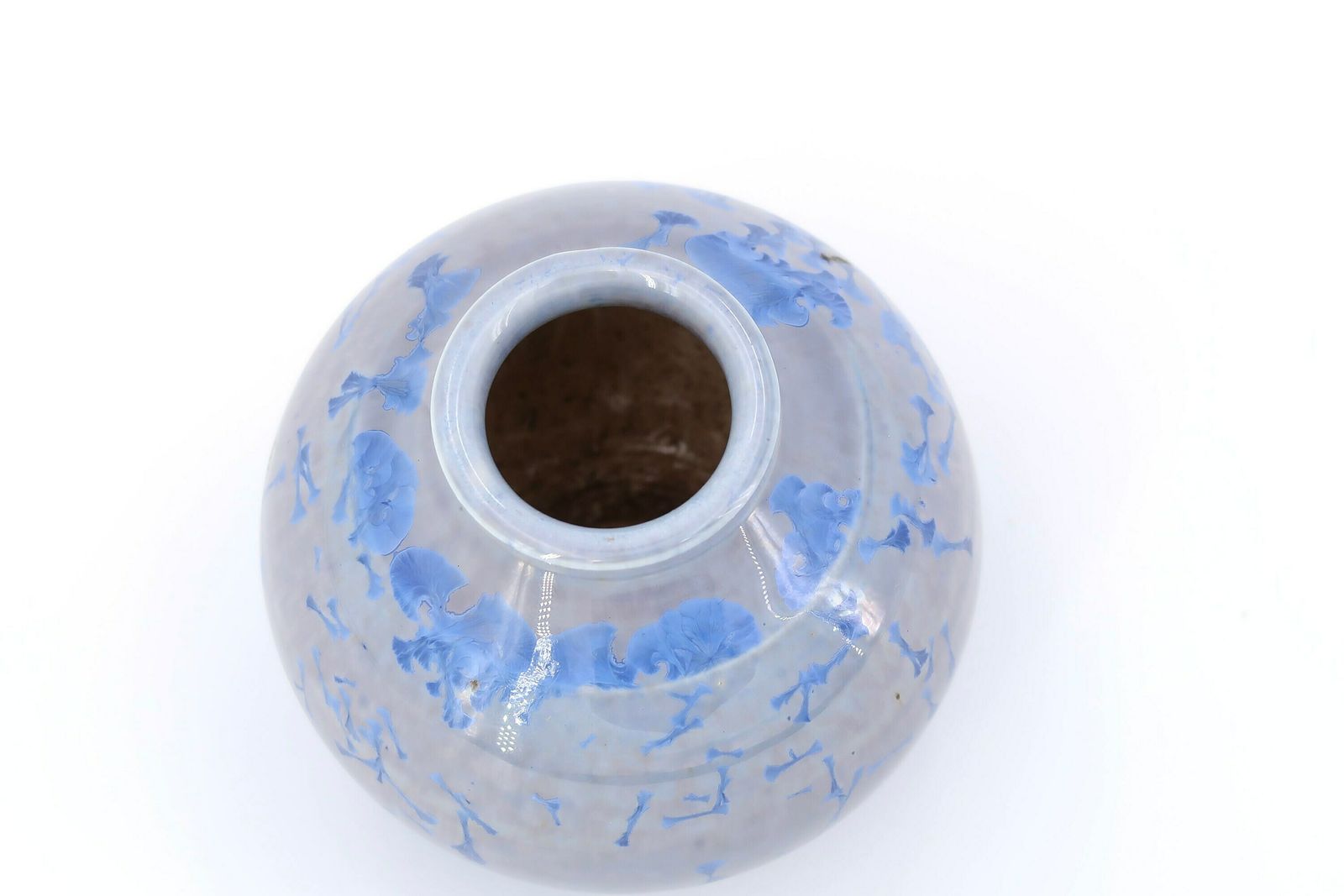 Blue Porcelain Vase With Crystallizations, 1970s / Art, Boho Chic, Folk, Pottery, Modern Modernist photo furniture