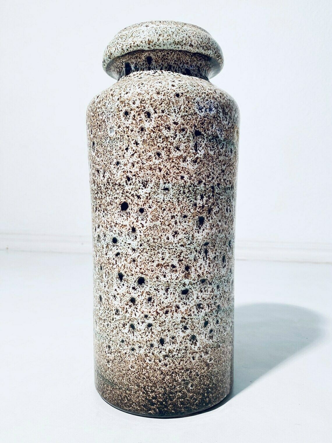 Scheurich Fat Lava West Germany Gray Brown Ceramic Vase 517 30  Vintage Mid Century 1960s photo furniture