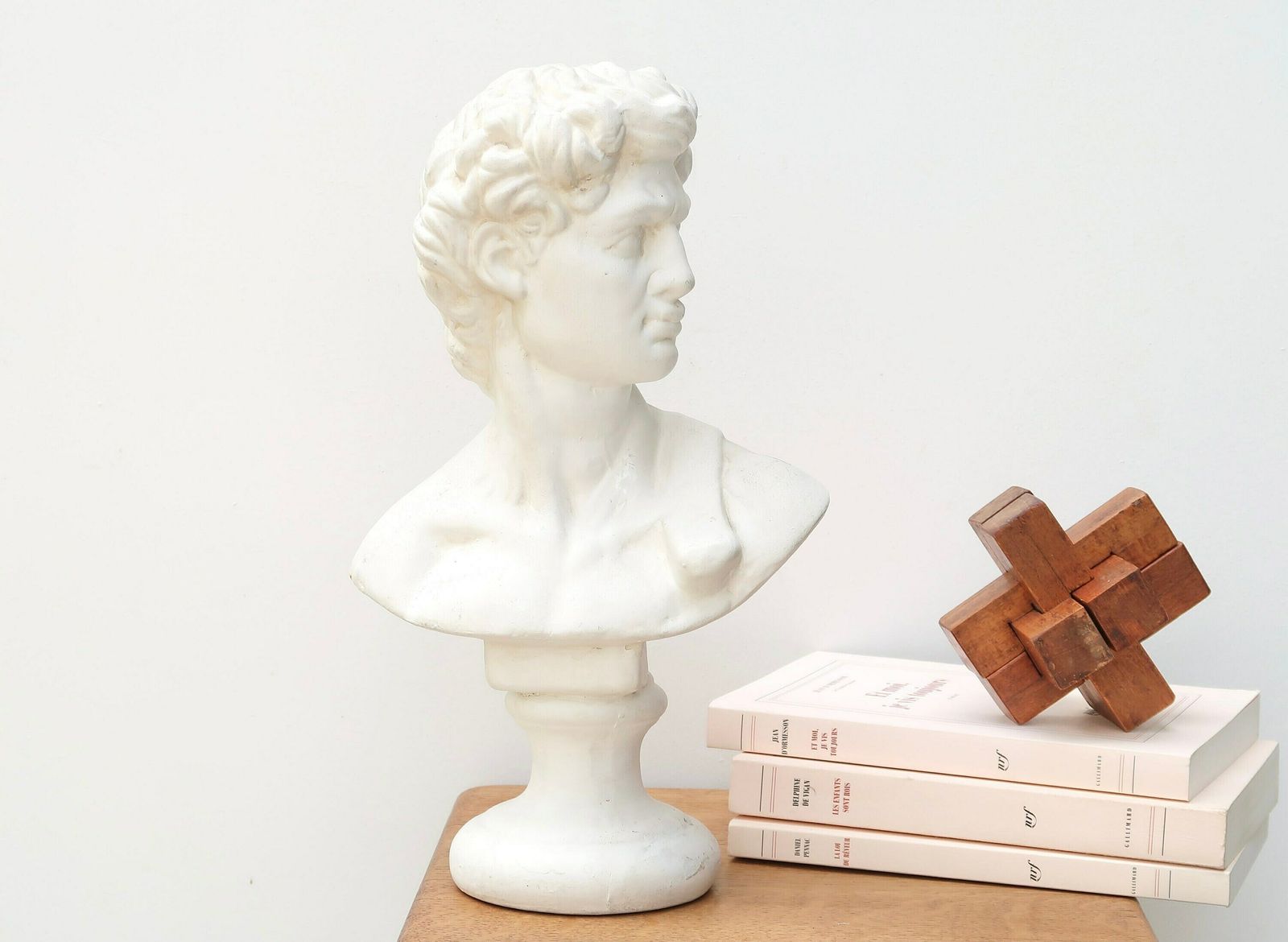 Buste en plâtre : David, inspiré de Michel-Ange, années 1980 / homme, art, antique, Italie