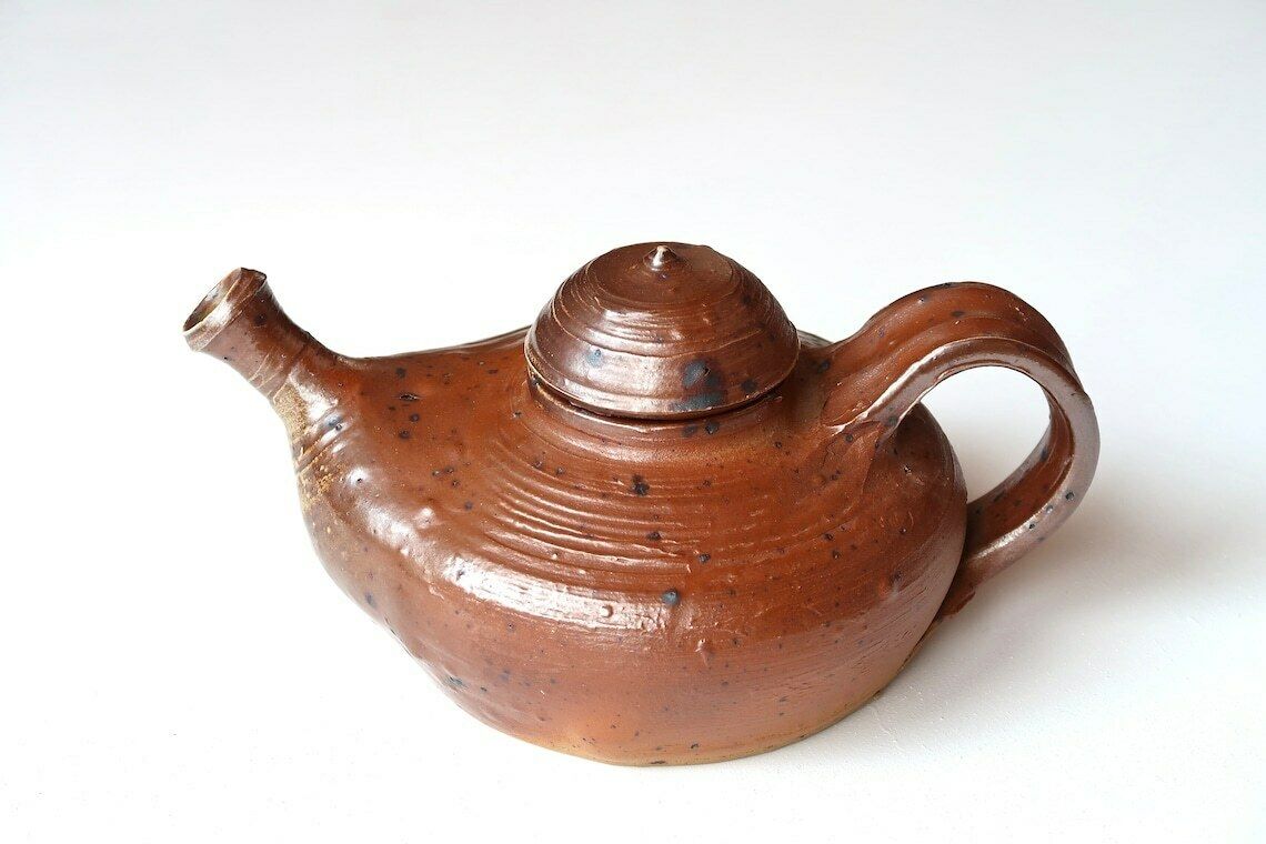 French Stoneware Teapot By Didier Cossin, 1960s / Wabi Sabi Rustic Country Boho Chic Folk Cottage Ceramic France photo for sale