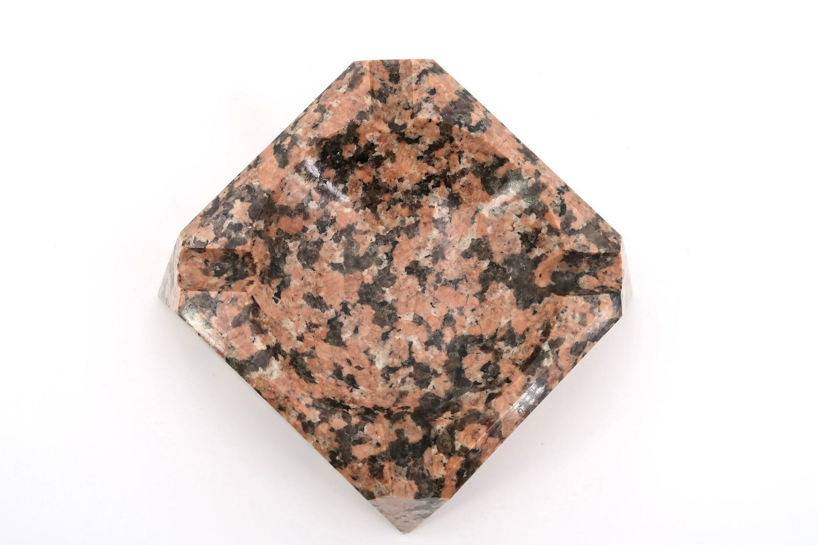 Huge French Pink Granite Ashtray, Ring Dish, 1950s / Sculpture, Carved Stone, Boho Chic, Folk photo 114.0