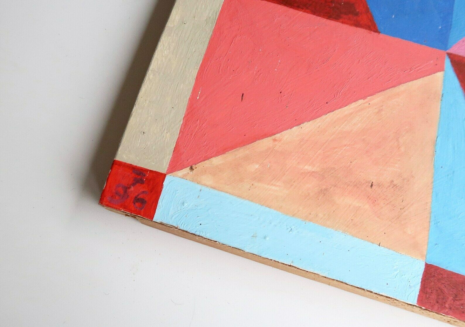 French Abstract Painting By Martin Hammond, 1990s / Modern, Pink Blue, France photo furniture