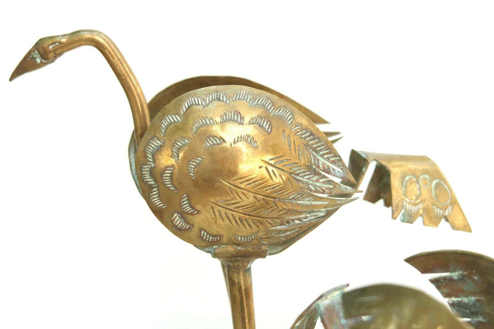Pair Of Brass Birds, Stone Egg Displays, 1970s / Stand, Statue, Sculpture, Boho Chic, Folk, Bohemian photo 114.0