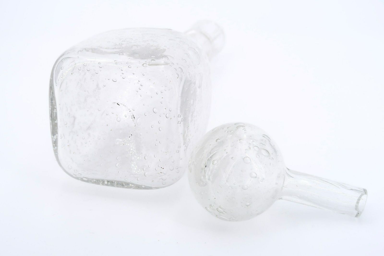Carafe en verre La Rochère, années 1970, style Biot, transparente, Costa Riviera, Boho Chic, Folk, France photo buy