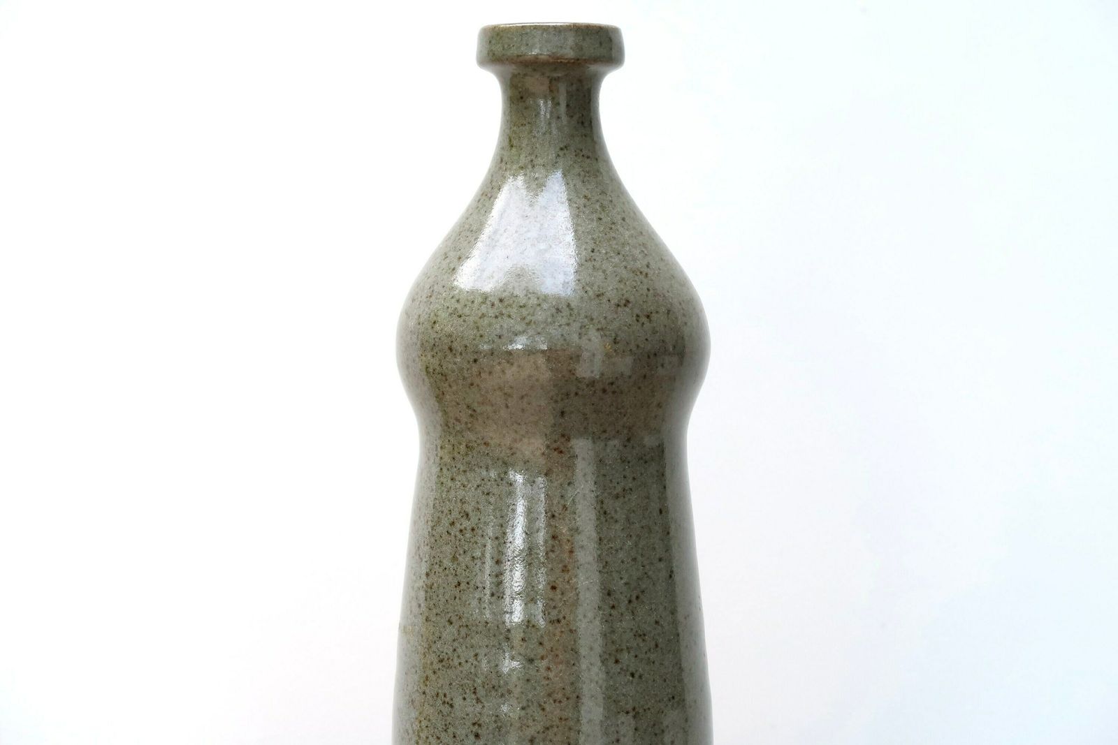 French Ceramic Vase Bottle, 1970s / Grey, Ceramic, Boho Chic, Folk, Country, Farmhouse photo Home Decor