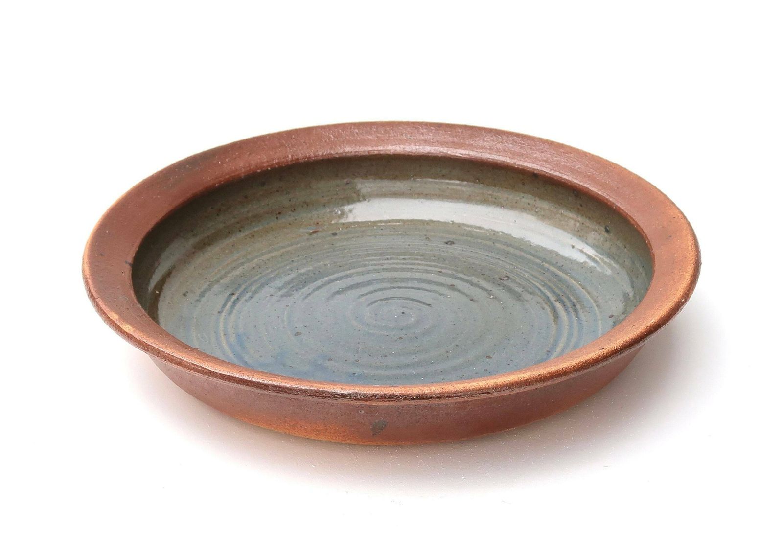 Large French Stoneware Centerpiece Platter By Pierre Digan, La Borne, 1960s / Blue Fruit Basket Plate Ceramic Vintage Country Boho Chic