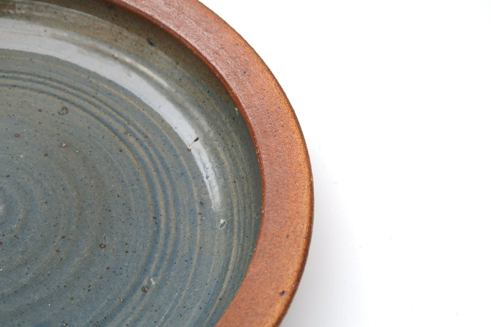 Large French Stoneware Centerpiece Platter By Pierre Digan, La Borne, 1960s / Blue Fruit Basket Plate Ceramic Vintage Country Boho Chic photo Home Decor