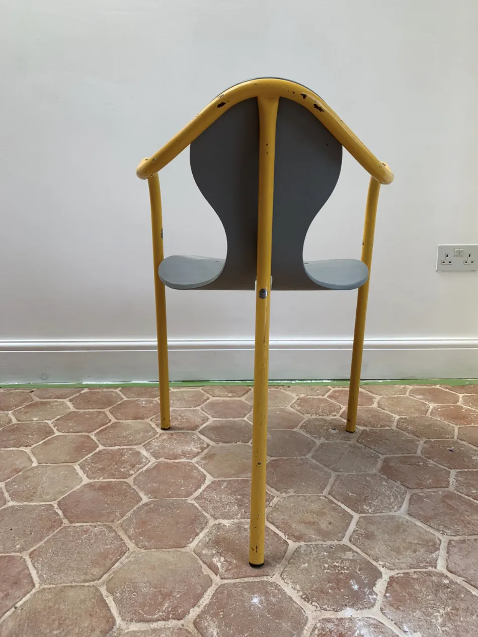 Set Of Six Mid Century Brutalist Style Italian Dining Chairs photo furniture