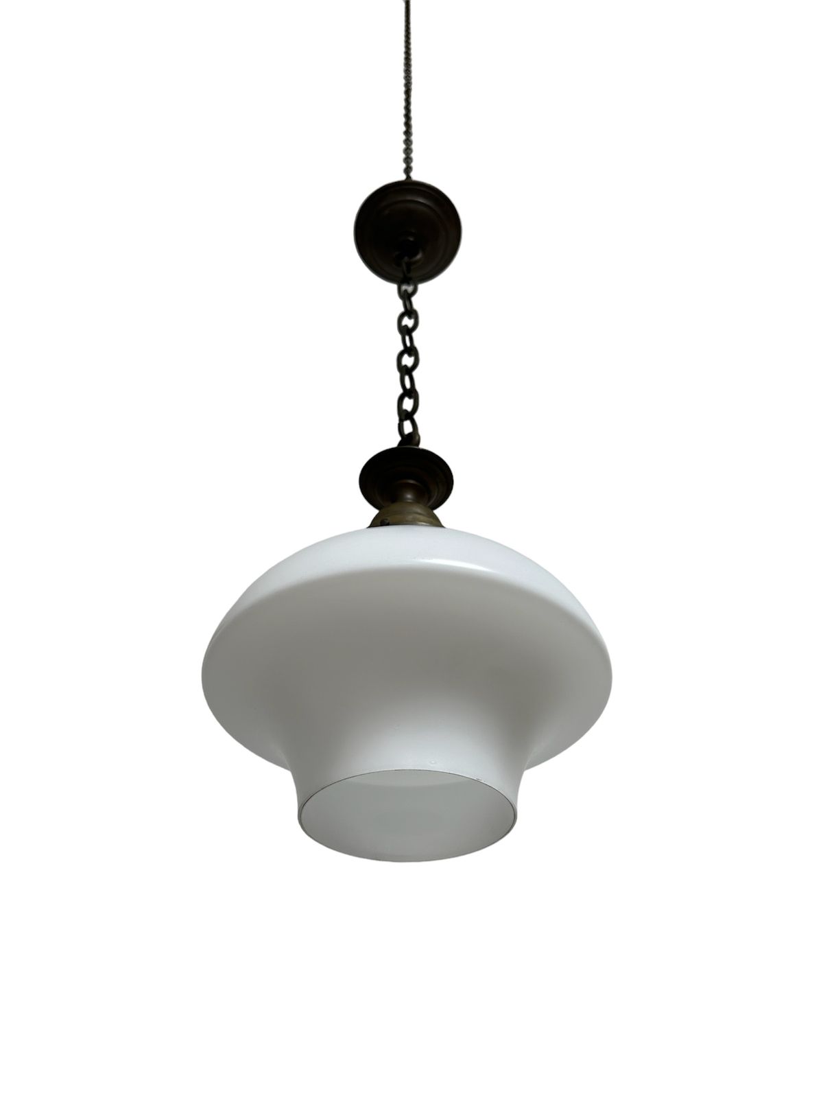 Antique Church Satin Opaline Milk White Glass Ceiling Pendant Light photo 795.0