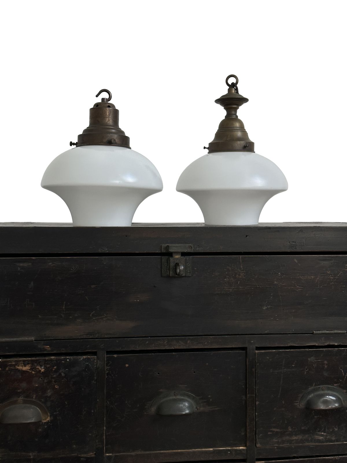 Antique Church Satin Opaline Milk White Glass Ceiling Pendant Light photo buy