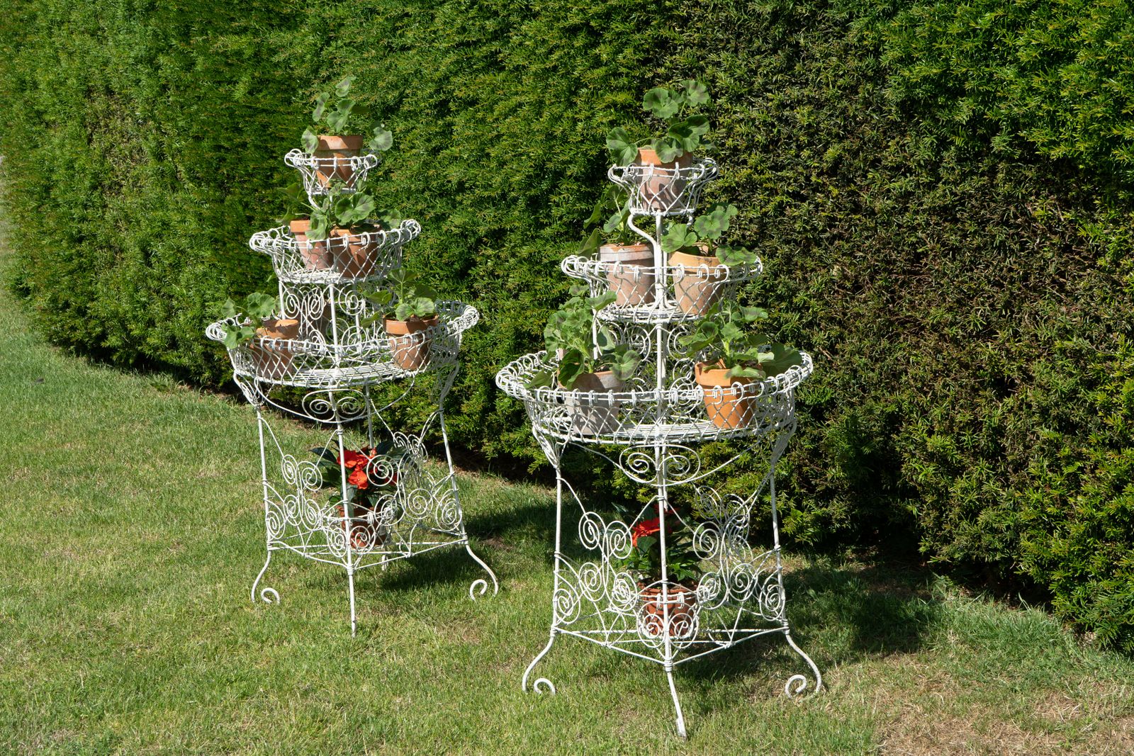 2160.0 A Pair Of Victorian Wirework Garden Planters photo
