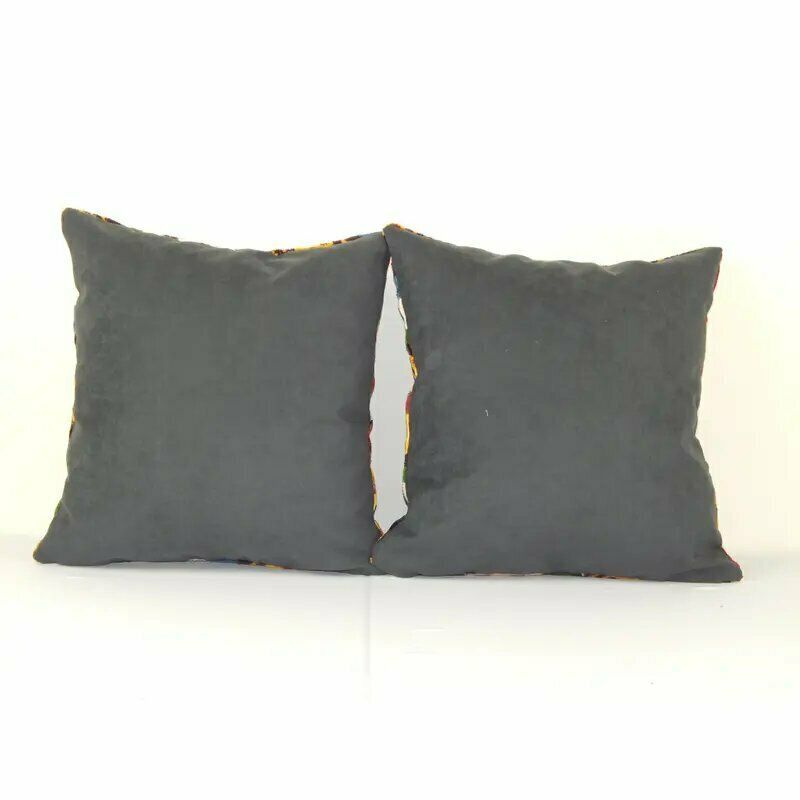 16" X 16" Decorative Pillows Covers, Set Of Two Soft Velvet Silk Pillow, Pair İkat Velvet Pillow Cover photo furniture