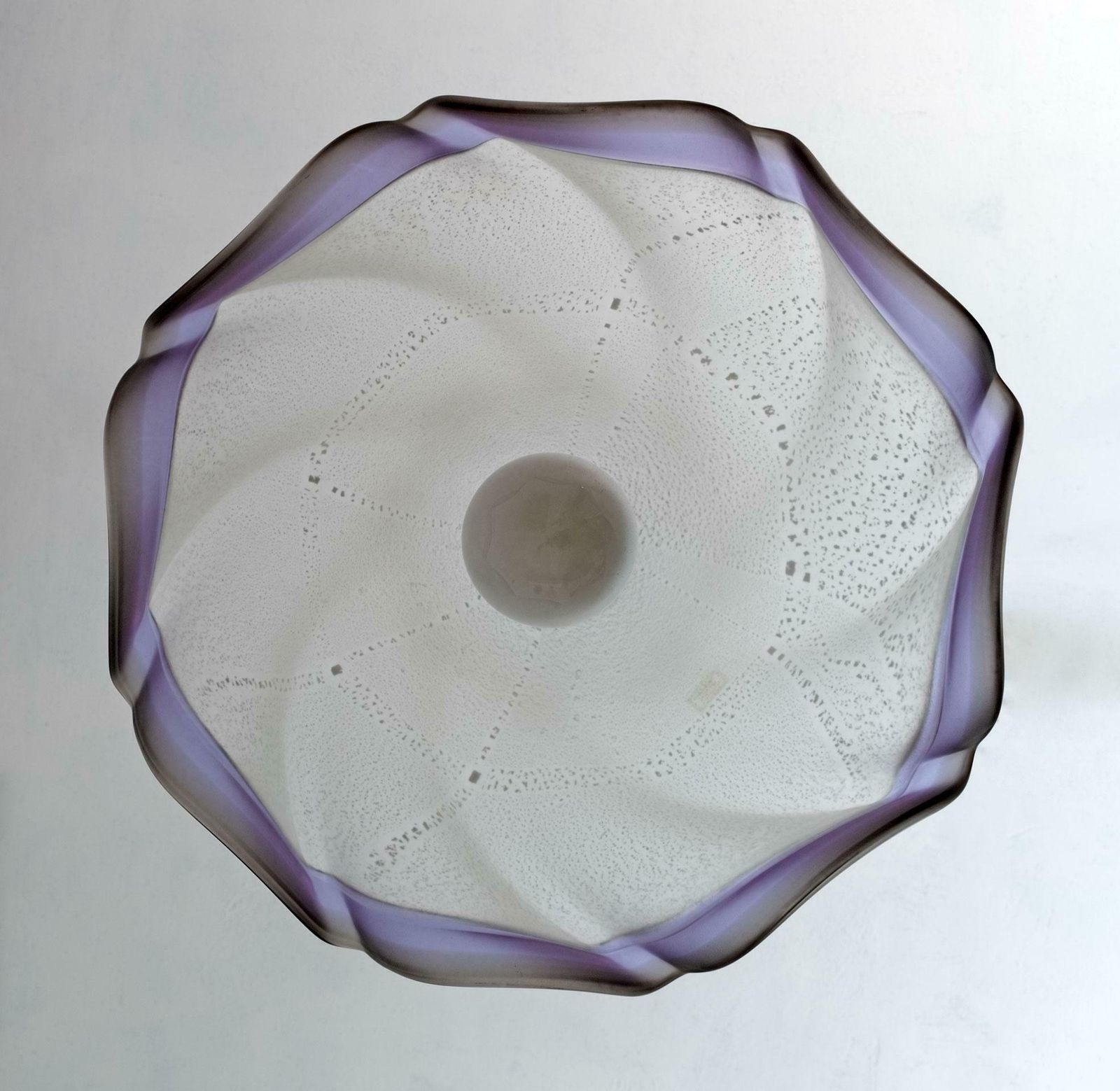 Mid Century Modern Italian Murano Silver Leaf Glass Pendant Lamp, 1970s photo vintage