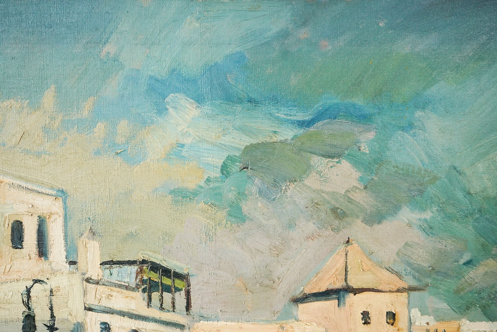 Impressionistisch Stadsgezicht, Ca. Jaren 1950 photo Kunst