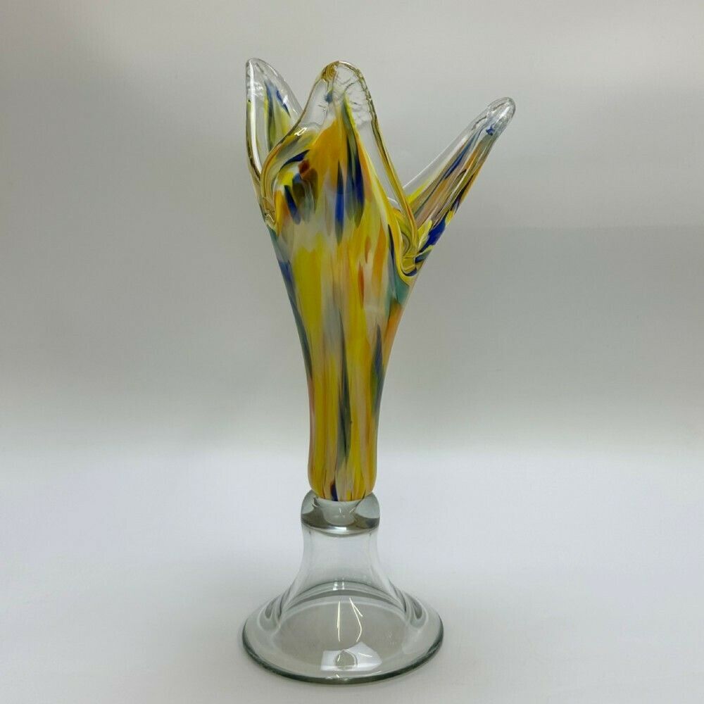 Attractive Vintage Tall Large Murano Multi Colour Glass Vase