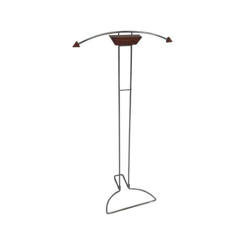 Memphis Style / Postmodern Design   Dressboy / Valet Stand   Chrome Frame With Wooden Accents photo furniture