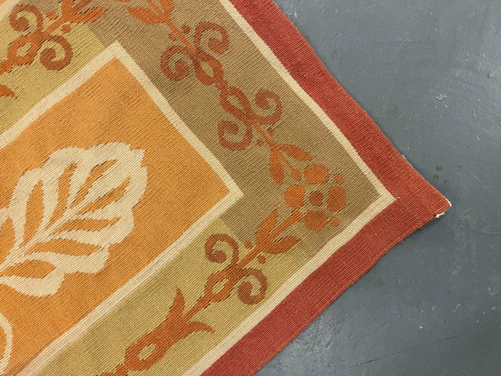 Gold Aubusson Rug Exclusive Area Rug Handwoven Wool Needlepoint For Home Decor photo vintage