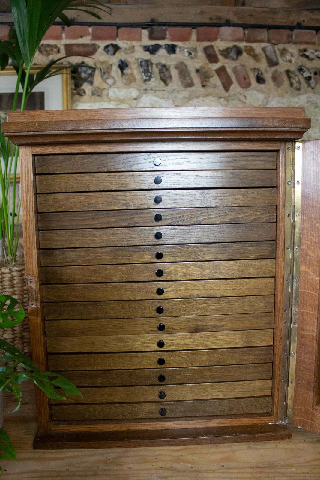 Early 20th Century European Oak Collectors Cabinet photo furniture