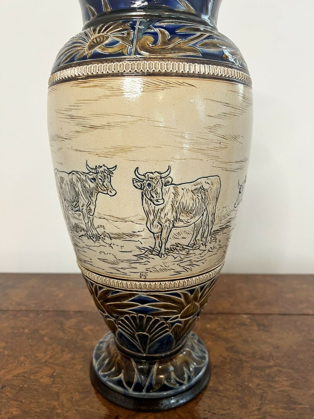 photo furniture Outstanding Quality Large Antique Doulton Lambeth Vase By Hannah Barlow