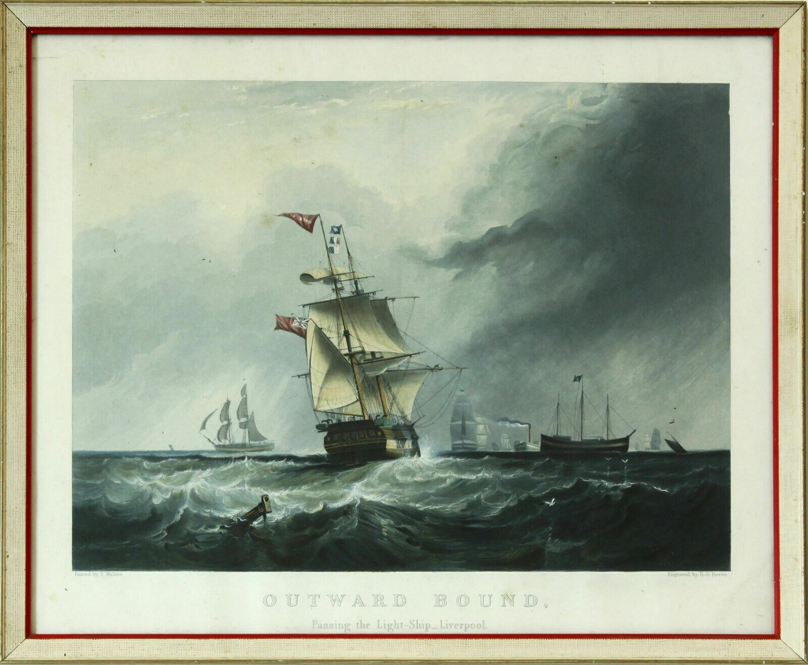 Set Of 2 Prints From Engravings By R G Reeve. "Outward Bound" & "Homeward Bound"