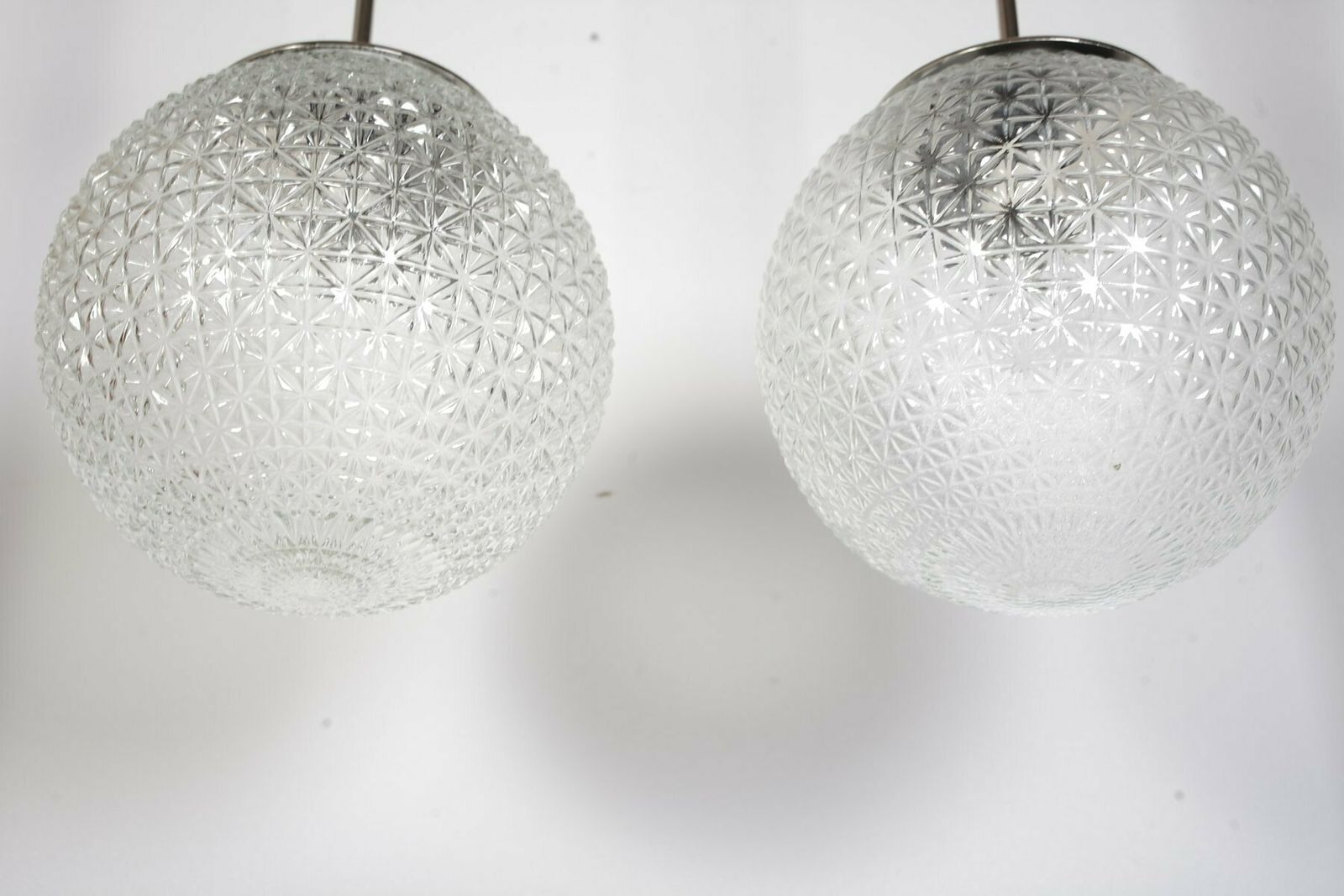 Mid Century Czechoslovakian Glass Pendants, 1960s, Set Of 2 photo for sale