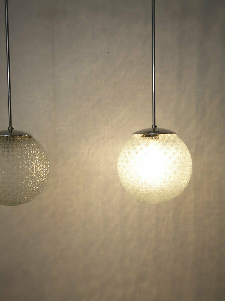 Mid Century Czechoslovakian Glass Pendants, 1960s, Set Of 2 photo buy