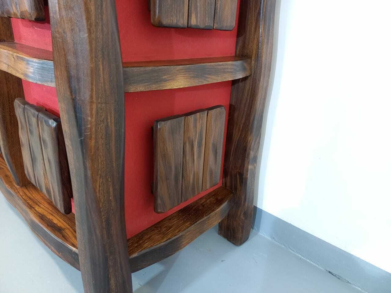 Vintage Aranjou Luminous Brutalist Bar Cabinet From The 50s 60s In Solid Elm photo 638.0