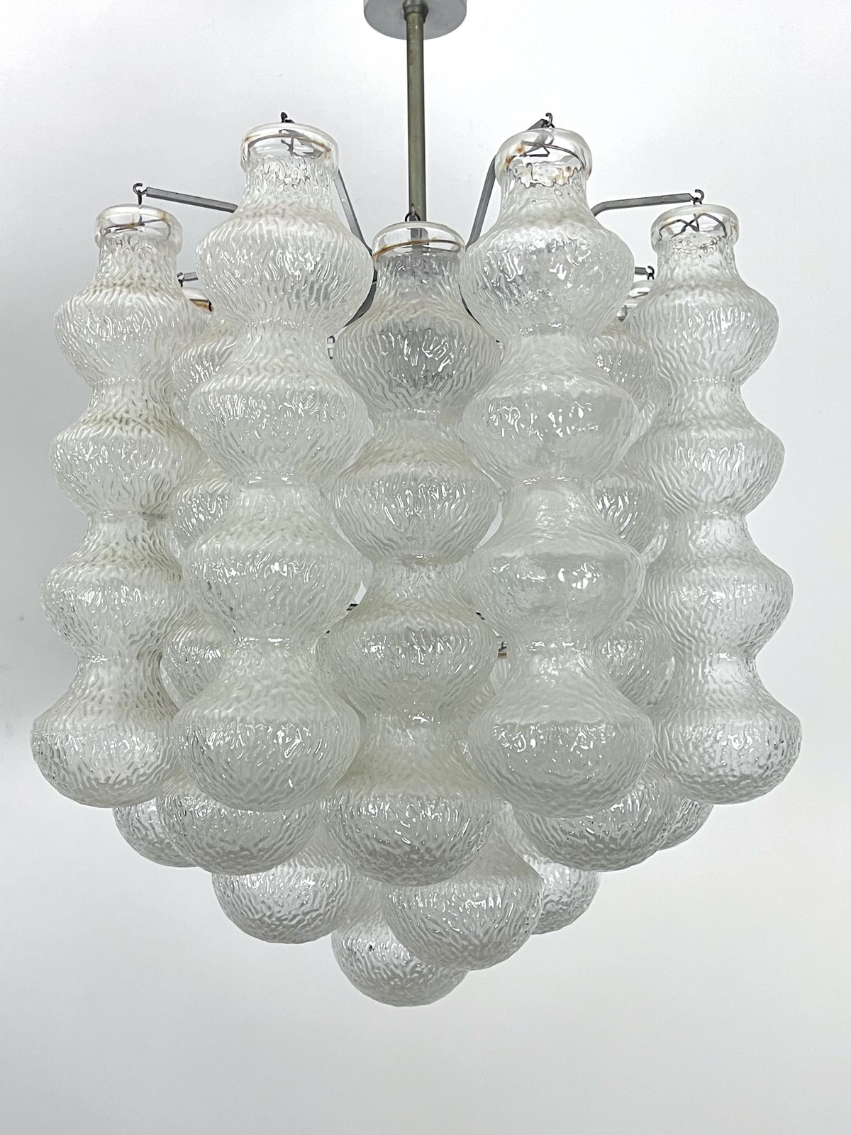 photo furniture Pair Of Mid Century Murano Bubble Glass Chandeliers. Italy 1960s
