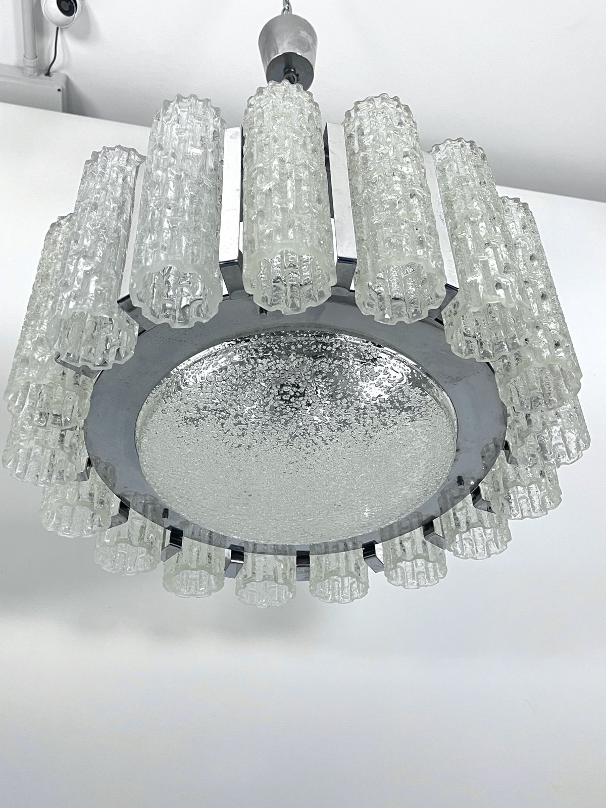 Set Of Two Mid Century Murano Glass Element Chandeliers. Italy 1960s photo for sale
